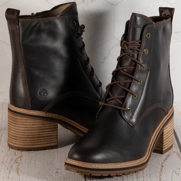 Timberland Women's Sienna High Waterproof Side Zip Boot Dark Brown Size 10 M - Picture 6 of 14
